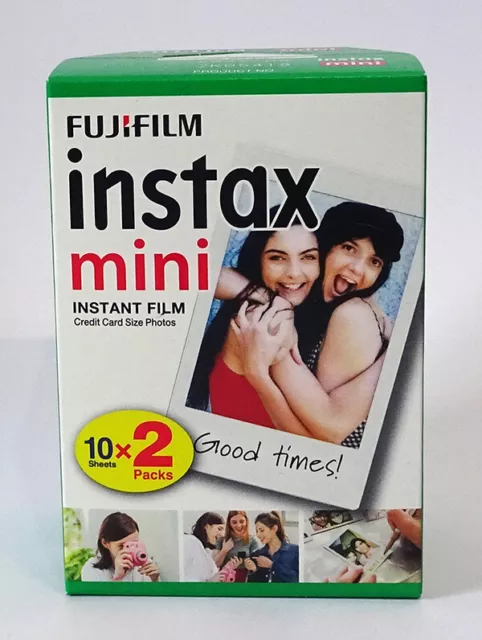 Fujifilm Fuji Instax Mini Farbe Sofortbildfilm Doppelpack 2 x 10 Aufnahmen (UK Lagerbestand)