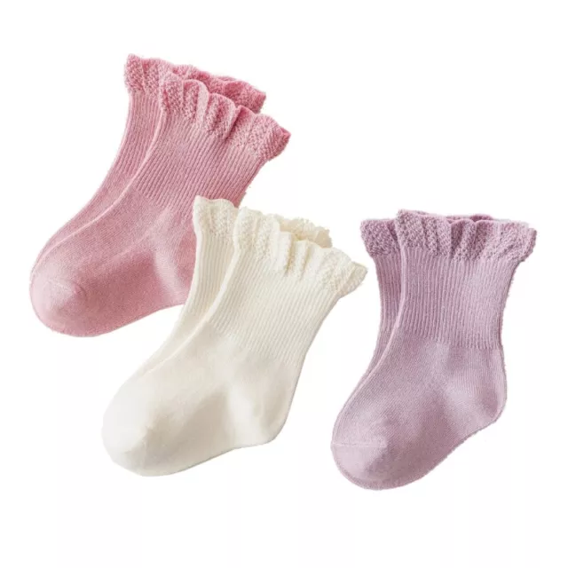 Infant Ankle Sock Non-Skid for Infant Childrens with Lace Trim