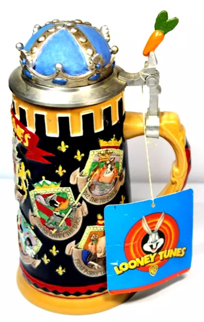 1999 Looney Tunes Lidded Beer Stein M Cornell Pewter  Component bunny detached