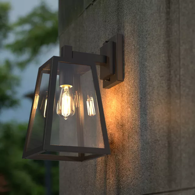 Exterior  Wall Lamp Fixtures Trapezoid Porch Yard Lantern Lamp E27 IP44