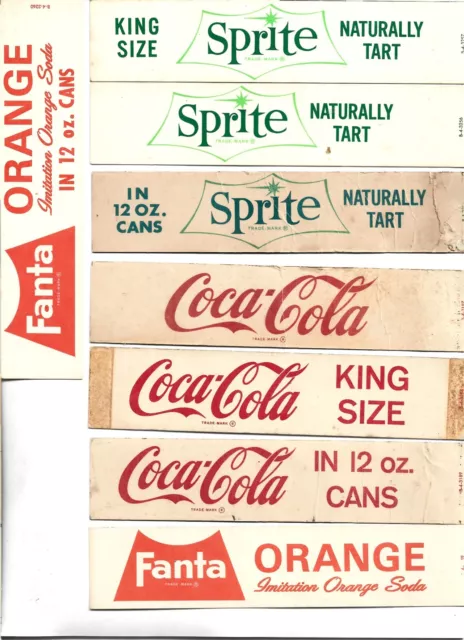 6 DIFFERENT COCA-COLA Vending Machine Labels, All Vintage, Plastic $5.