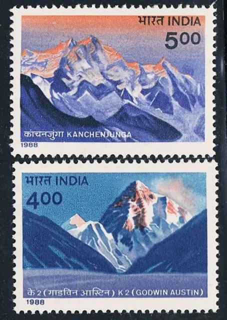 Inde 1988 Mountains Sc#1223-24 MNH ( We Don'T Bateau To India
