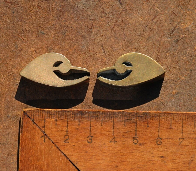 2x Messingornament Zierornament Messing Buchbinden Blindprägung Ornament Leder*