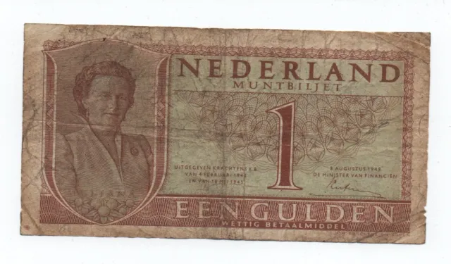 Netherlands 1 Gulden 1949 Pick 72 Look Scans