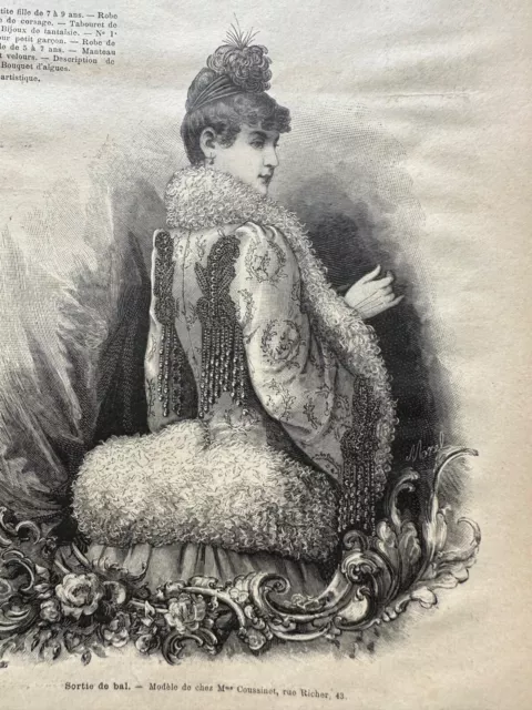 ORIGINAL Antique French MODE ILLUSTREE Dec 8 10, 1889, Clothing Sewing Pattern 2
