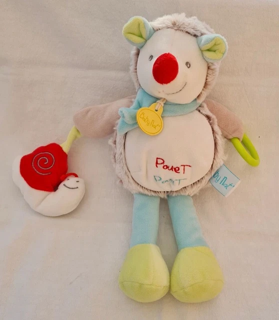 Doudou peluche pantin d'activités Herisson Gaston 30cm- Baby Nat