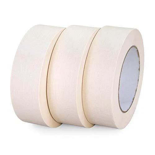 IDL Packaging 1 1/2-inch x 60-Yard White Masking Tape Pack of 3 Rolls Natural...