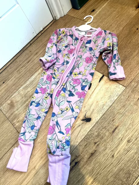 bonds pink floral wondersuit designer baby 3-6 months sleep suit all in one