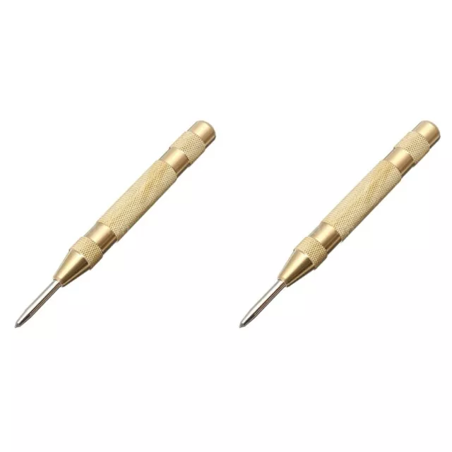 2pcs Golden Automatic Center Pin Punch Spring Loaded Marking Starting Holes