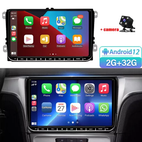 32G 9" Android 12 Apple Carplay Car Stereo Radio For VW Golf MK5 MK6 Caddy Jetta