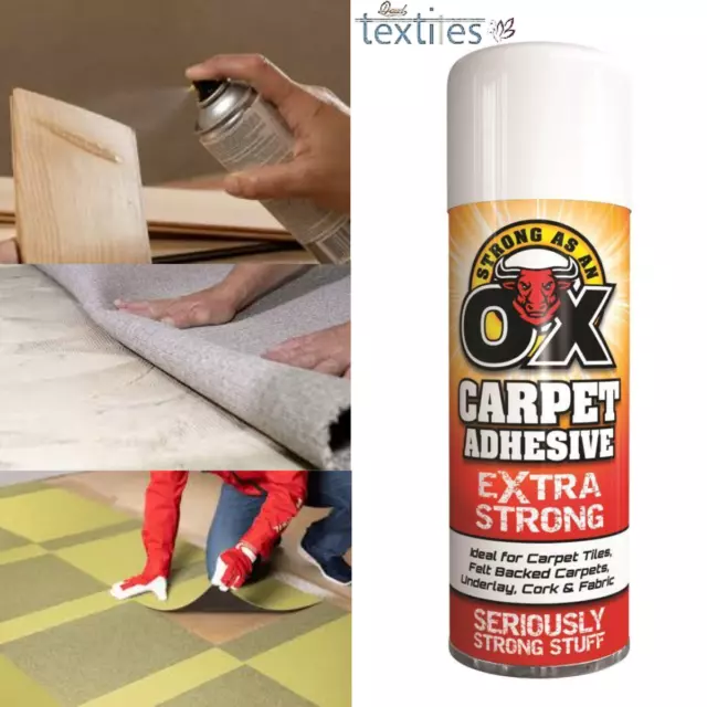 3 x 500ml SAAO Heavy Duty Spray Adhesive Glue for Carpet Tile