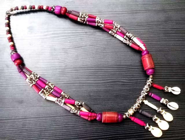 STATEMENT Banjara Ethnic Bone Necklace Tribal Tibetan Kodis Vintage Ethnic GYPSY