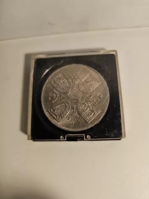 1953 Queen Elizabeth II Coronation Crown Five Shilling Coin in Case