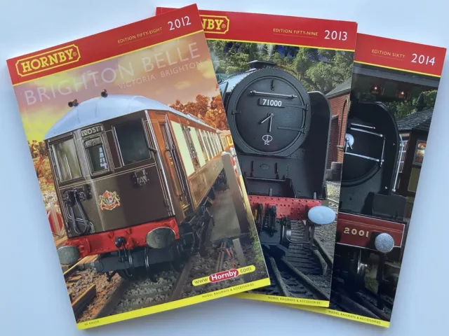 3 x Hornby 00 Gauge Railway Catalogues 2012/3/4 Editions 58/59/60- NEW Unmarked