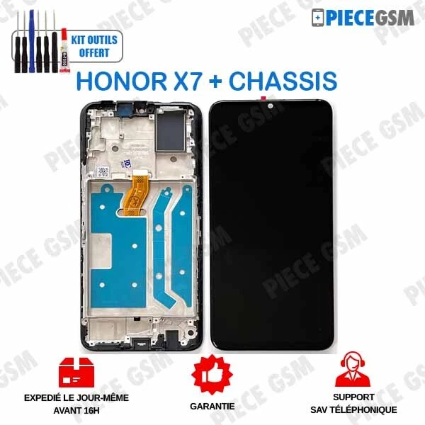 ECRAN LCD + VITRE TACTILE + FRAME pour HUAWEI HONOR X7   CMA-LX1 + outils