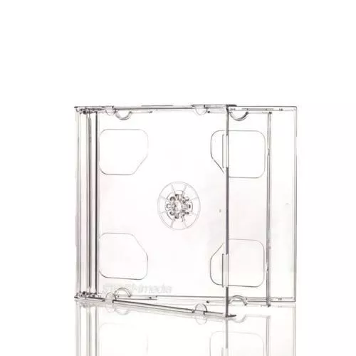 100 Standard 10mm DOUBLE Jewel CD Cases with CLEAR Tray 10.4mm Disc case DCT AU
