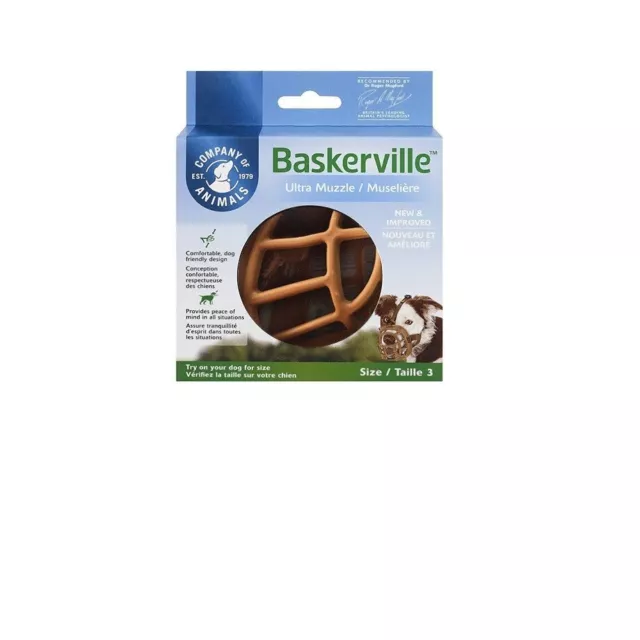 Baskerville Ultra Muzzle for Dog - size1 to 6 - TAN Permits panting & drinking