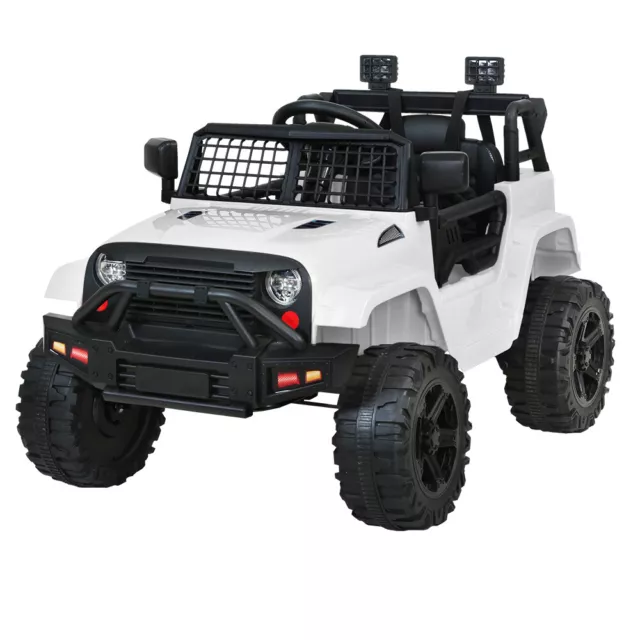 Kids Ride On Car Electric 12V Car Toys Jeep Battery Remote Control White Rigo 2