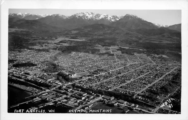 1947 Aerial View of Port Angeles, Washington Real Photo Postcard/RPPC