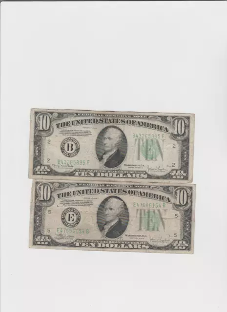 2-1934-C $10 Ten Dollars Frn Federal Reserve Note New York, Ny