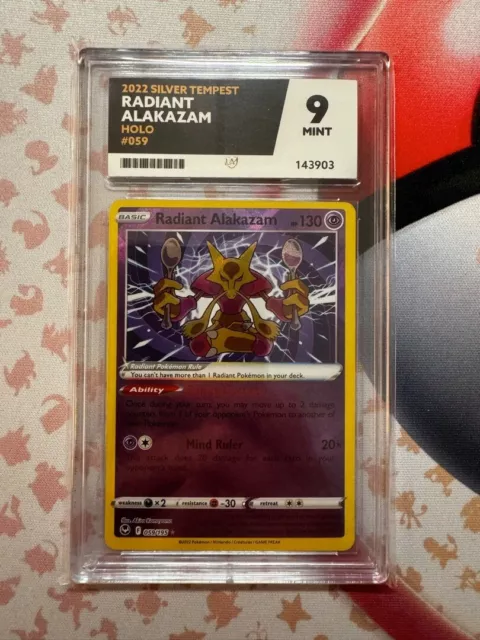 Radiant Alakazam - 059/195 - PSA 9 MINT - Radiant Rare (Silver Tempest) 7015