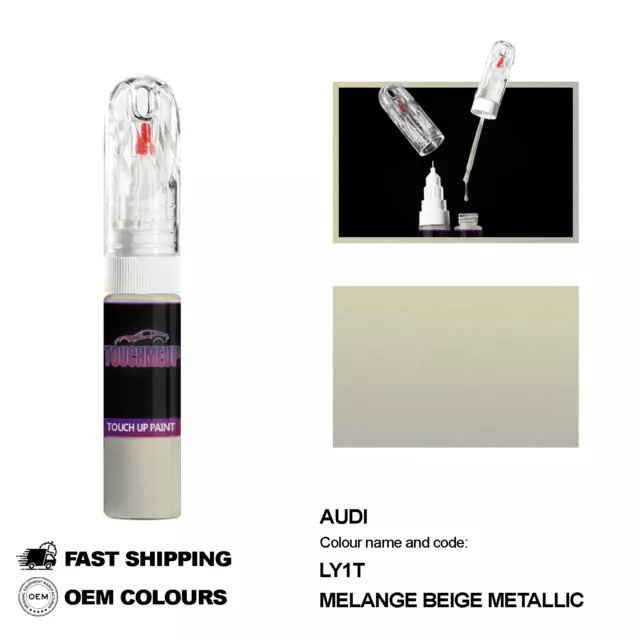 Pour Les Modèles Audi Melange Beige Ly1T Touch Up Peinture Stylo Brosse...