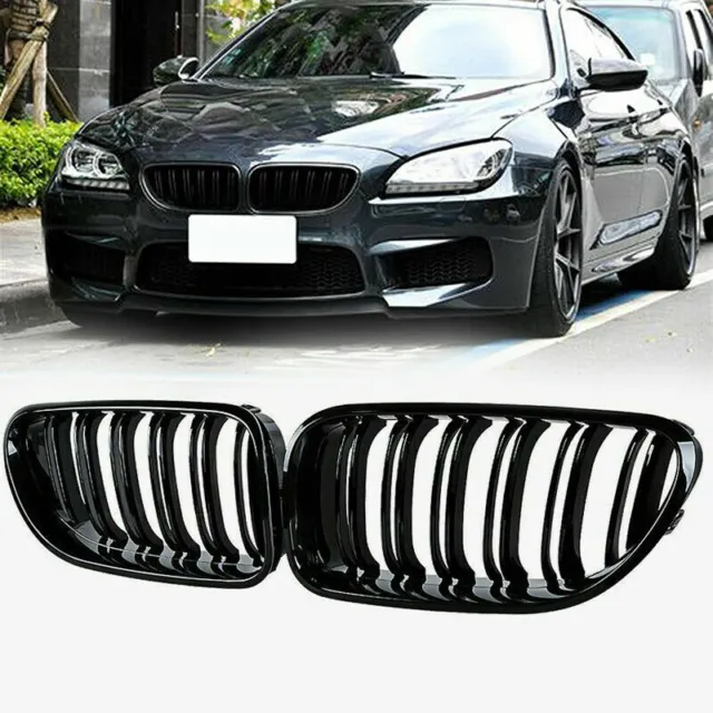 Glossy Black Front Kidney Grille For BMW F06 640i 650i M6 Gran Coupe 2012-2016