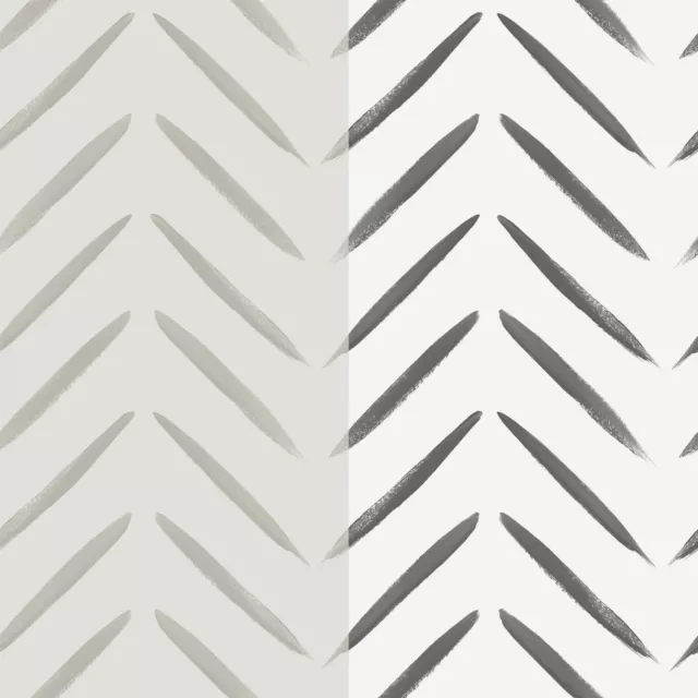 Pincel Chevron abstracto Marcas Negro O Taupe Pintura Papel tapiz