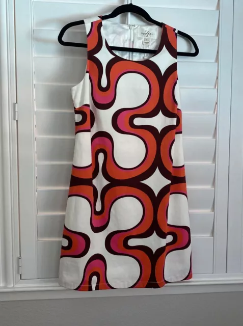 JB by Julie Brown Size S Sheath Mod Shift Mini Sleeveless lined Orange Dress
