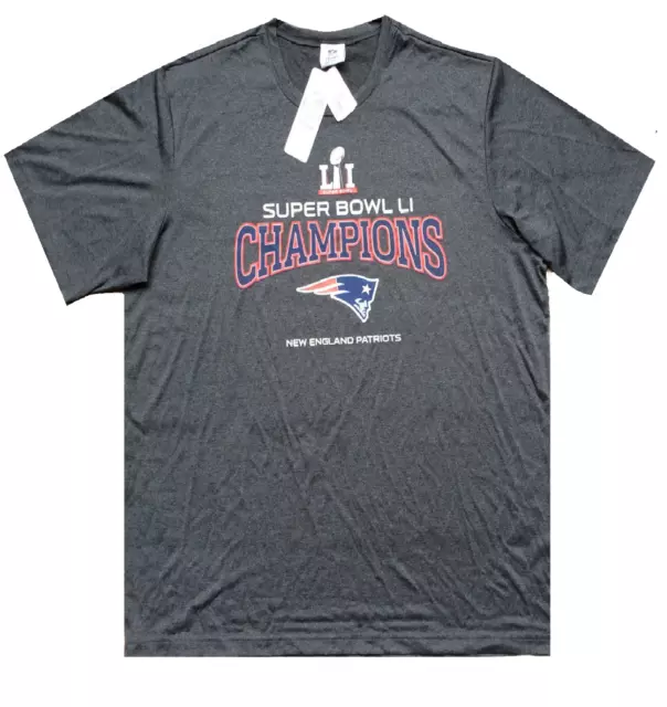 New England Patriots adult NFL Super Bowl LI Champions T-Shirt, Grey, 2XL