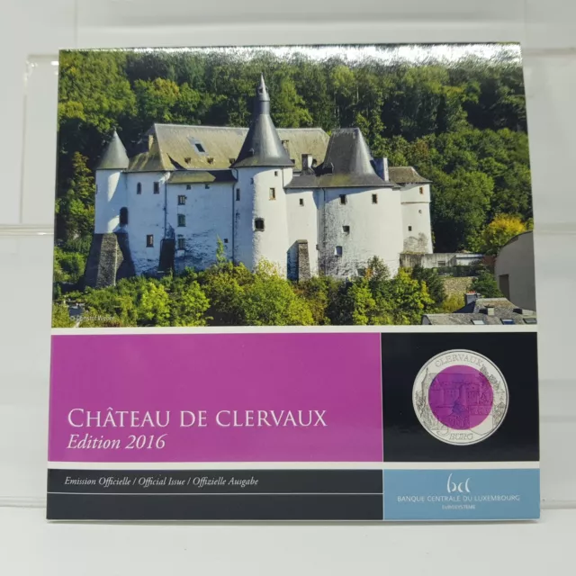 Luxemburgo 5 Euros 2016 Plata/Niobio - Proof - Castillo De Clervaux