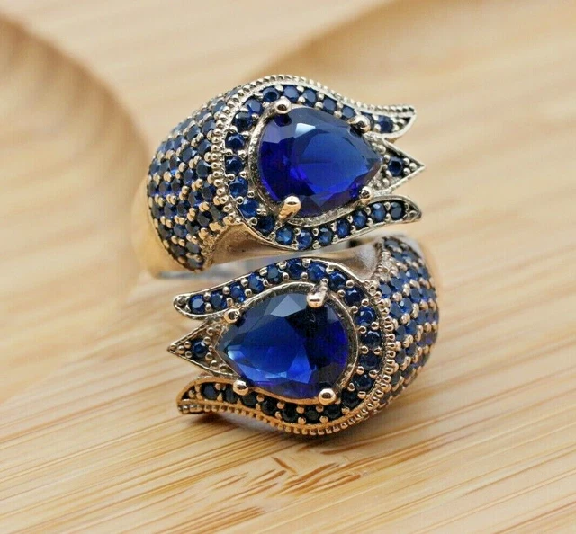 Bague saphir pour femme Bague pour femme faite à la main en argent 925 k...