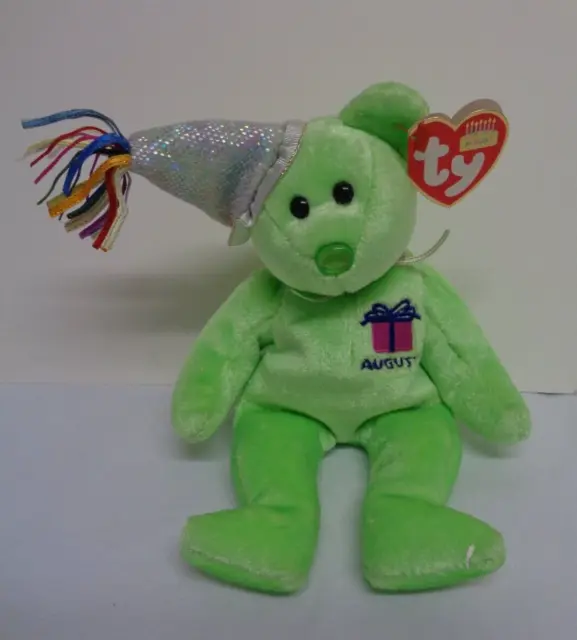 TY Beanie Baby August Birthday Bear Plush Soft Toy Stuffed Animal PVC Tagged