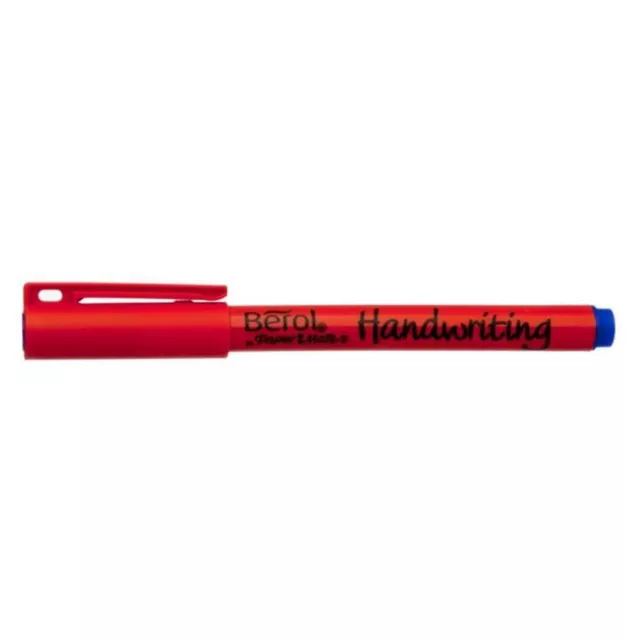 Berol Handwriting Pens Medium Nib Washable Non Fading Blue Ink Pack of 2