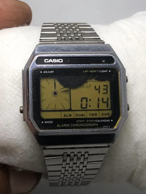 Orologio da polso Vintage Casio 118 AX-250 Dual Time Allarme Cronografo Uomo