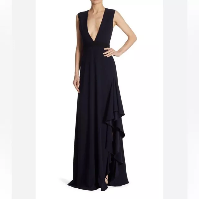 Monique Lhuillier Evening Maxi Crepe Dress Size 4