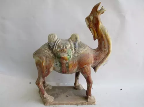 28 cm /ancient Chinese art collection, Tang Tri Color, ceramic camel statue/1