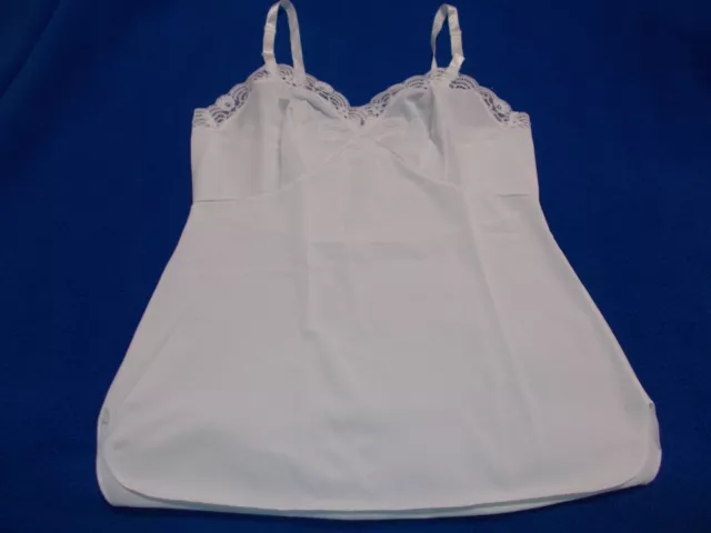 NWOT Vintage Shadowline white camisole with lace size 34