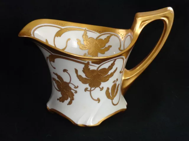 Art Nouveau Pickard Limoges Porcelain Jug / Pitcher with Gold Iris
