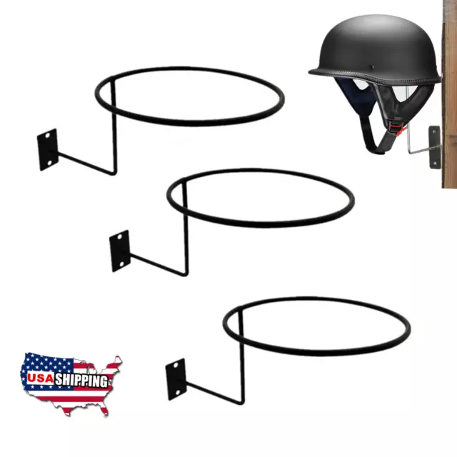 3Pcs Motorcycle Scooter ATV Helmet Holder Hook Jacket Bag Rack Wall Mount Hanger