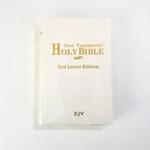 Holy Bible New Testament KJV Pocket Size White (Red Letter Edition) New Sealed