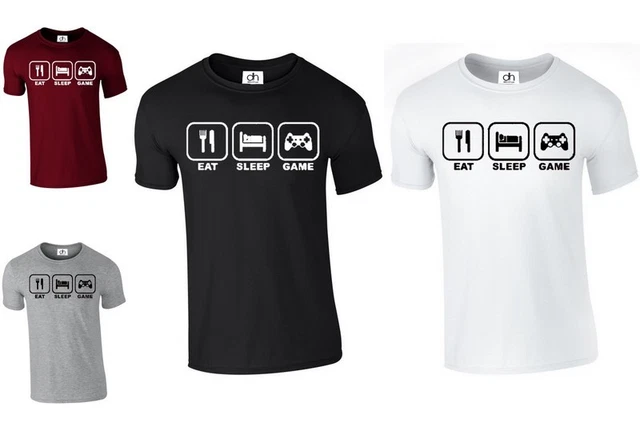 T-shirt Eat Sleep Game Gamer Funny Party XBOX PS4 PC (EAT SLEEP GAME,T SHIRT)
