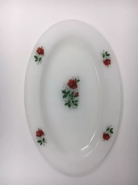 Arcopal Plat Ovale Roses Rouges Arcopal Vintage Plat Ovale Annees 60 70