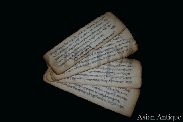 Mongolian Tibetan Buddhist Mantra Tantra Manuscript  Leave Mongolia #S3-B3073