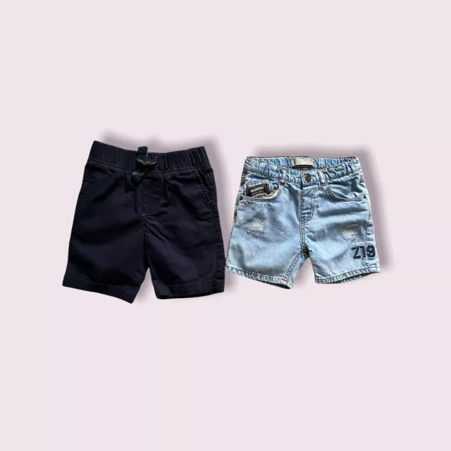 Pantalones cortos Baby Boy Zara Primark de 18 - 24 meses x 2 - PAQUETE denim azul Bermudas