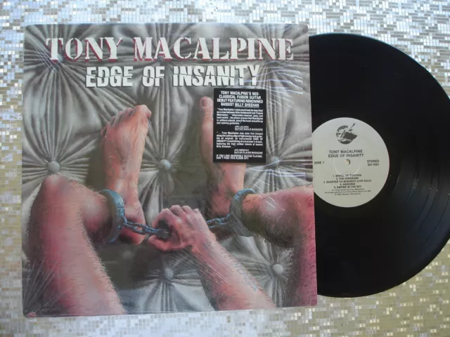 Tony MacAlpine ‎~ Edge Of Insanity ~ LP vintage con pegatina de metralla HYPE SH 1021