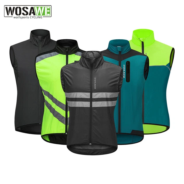WOSAWE Gilet da Ciclismo Antivento MTB Mountain Bike Giacca Senza Maniche DH Top
