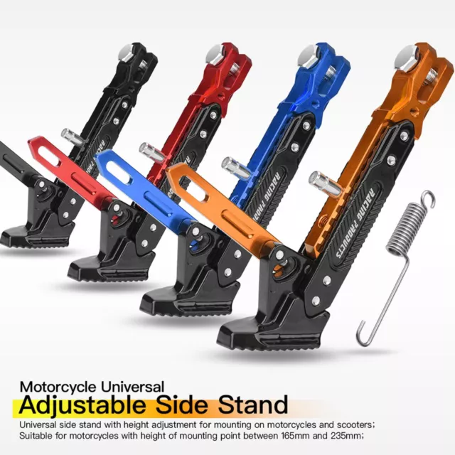 1PC Universal Aluminum Adjustable CNC Kickstand Foot Side Stand For Motorcycle