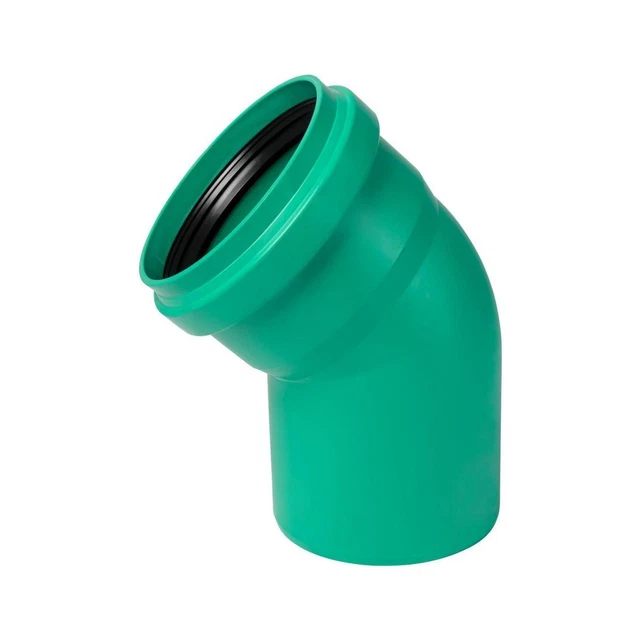 Coude KG En PVC DN 200 45° - Pour Tuyaux D'assainissement, Eaux Usées - Orange, Rigide, Norme DIN - 2
