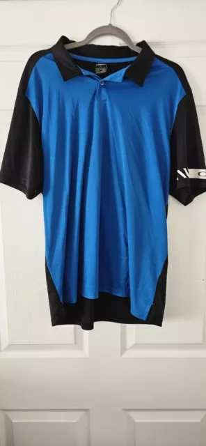 OAKLEY GOLF POLO Shirt Xl Gray Blue/Black $5.00 - PicClick